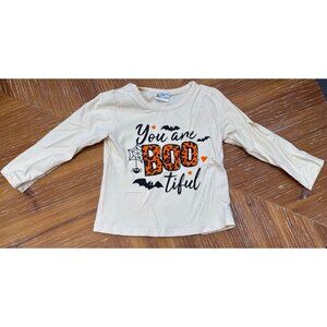 You Are Boo-Tiful Halloween Toddler Shirt 18 - 24 Months Beige & Black Long Slee